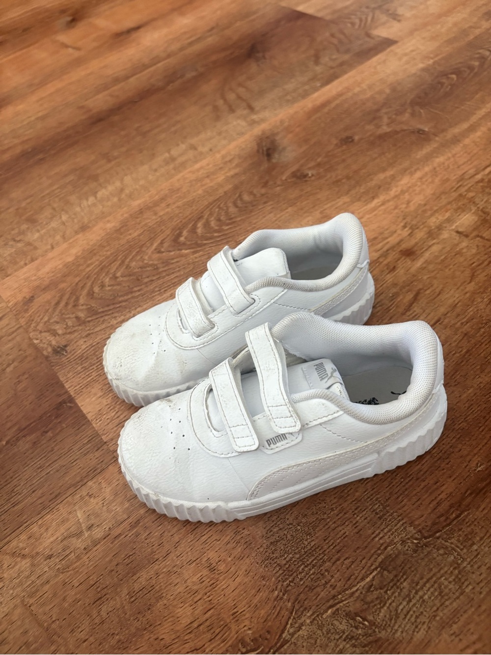 Puma Kids White Velcro Trainer Sneakers